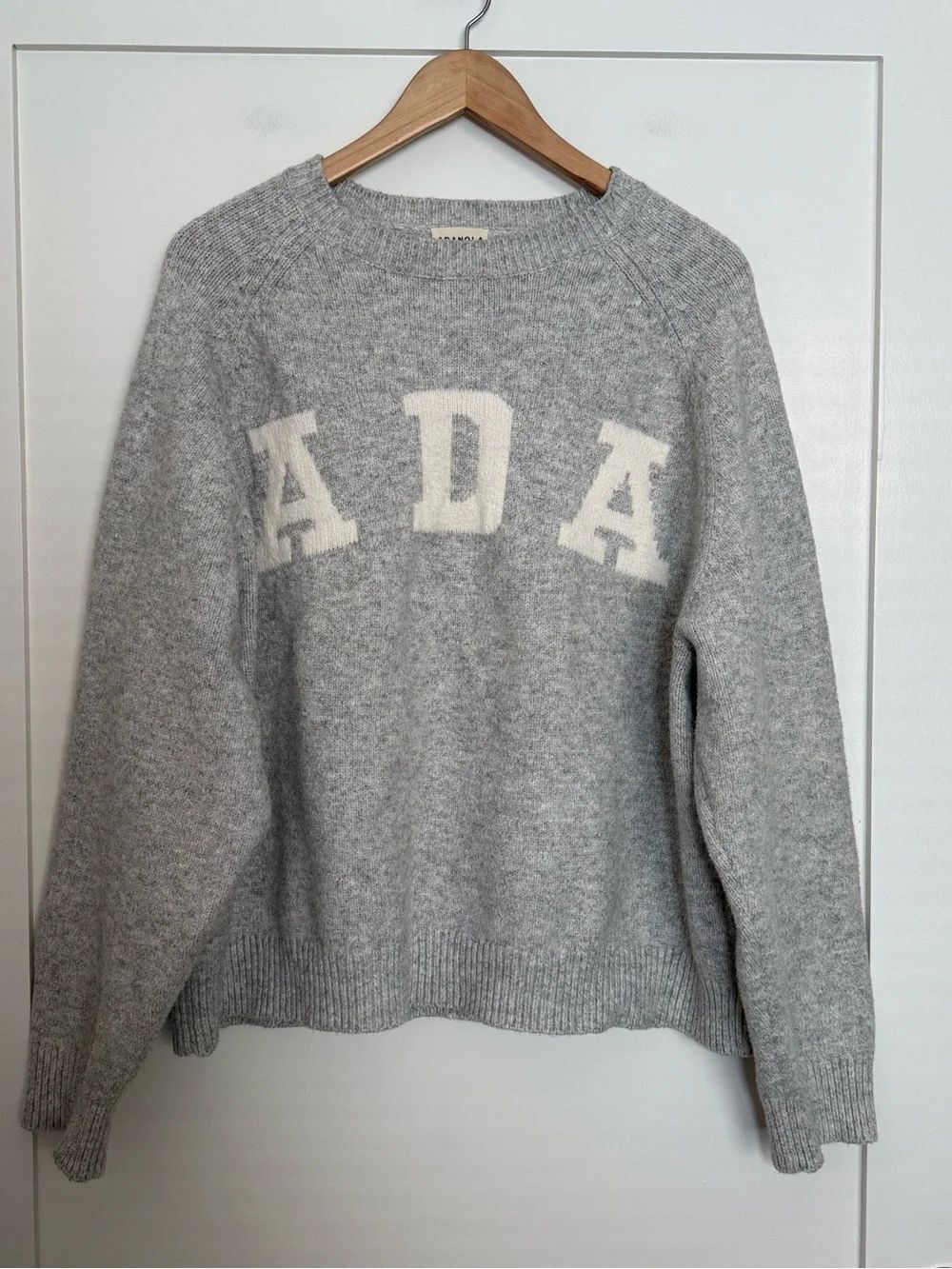 Adanola ADA Sweater Womens M Gray Knit Oversized Crewneck Wool Blend